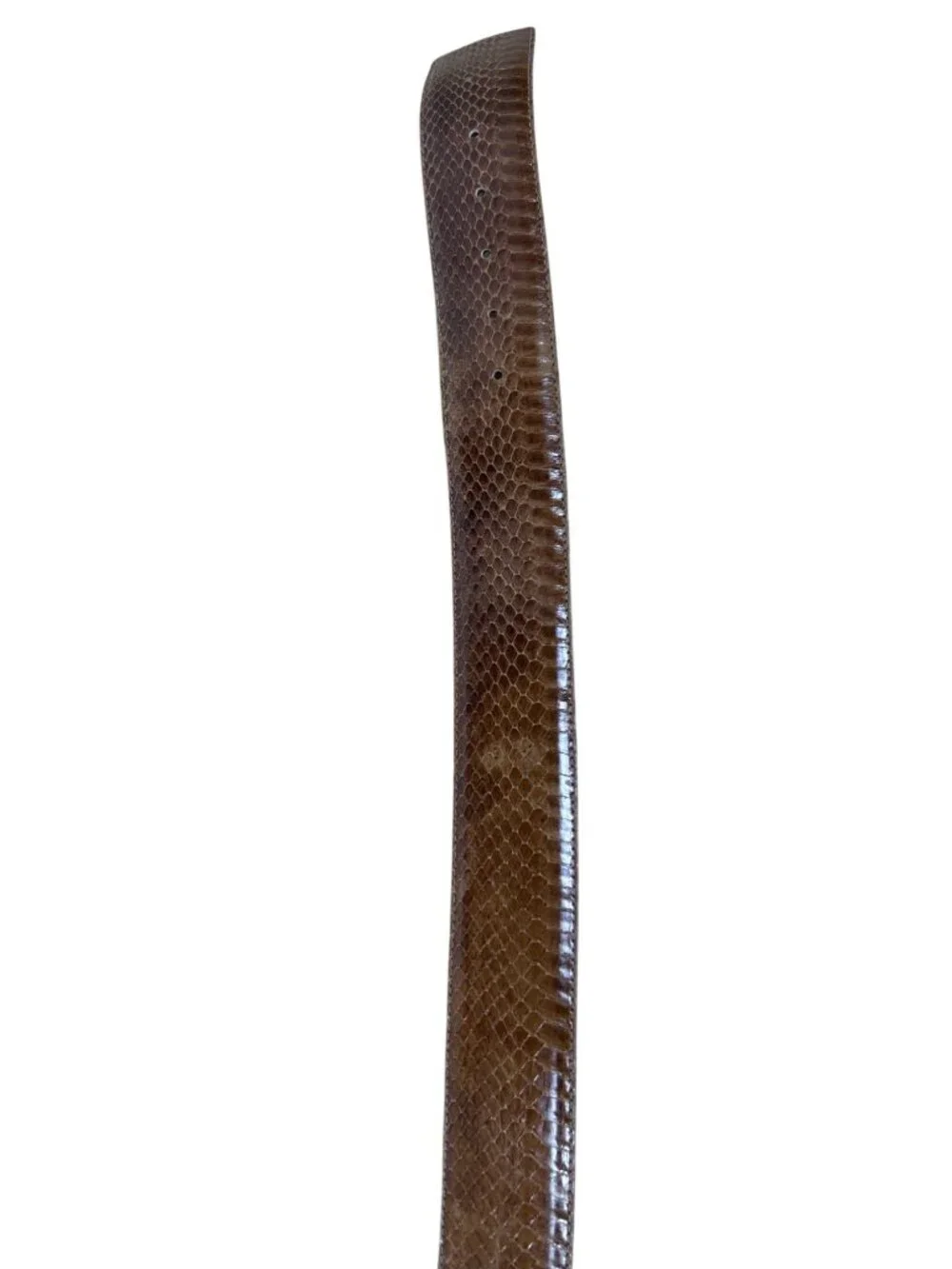 Vintage The Ritz Genuine Snakeskin Belt Women's S/M Brown Gold Buckle Leather